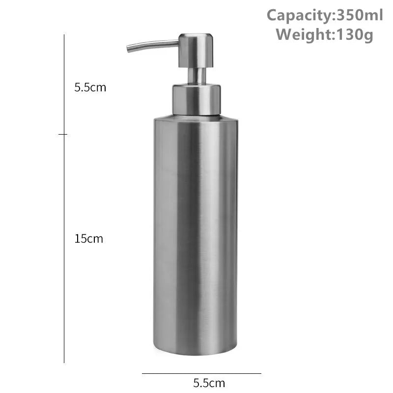 Liquid soap dispenser bottle gel bottle 304 stainless steel Lotion Pump Hand Soap Kitchen Bathroom Dispenser 250ml/350ml/550ml