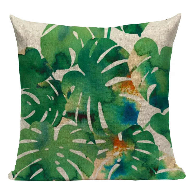 Tropical Leaves Cushion Covers Rainforest Style Plant Pillowcases On The Pillows Decorative Custom Sofa Cushion Cover For Room