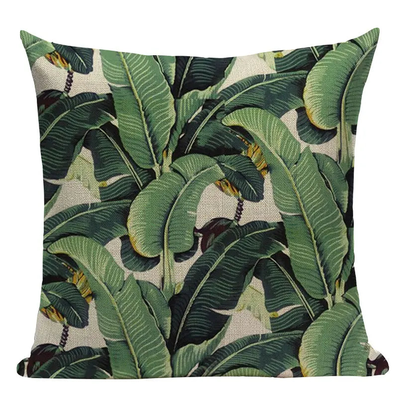 Tropical Leaves Cushion Covers Rainforest Style Plant Pillowcases On The Pillows Decorative Custom Sofa Cushion Cover For Room