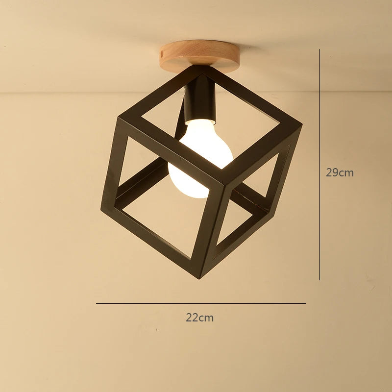 Modern Glass Ceiling Lamp Wooden Milk Glass Ceiling Lamp Metal Frame for Living Room Bedroom Dining Room Kitchen Hallway Foyer