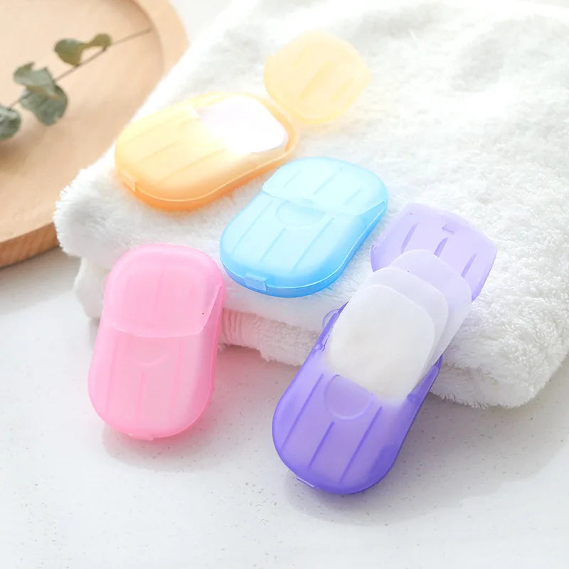 20Pcs/Box Disposable Soap Paper For Traveling Soap Paper Washing Hand Mini Paper Soap Scented Slice Sheet Bath Cleaning Supplies