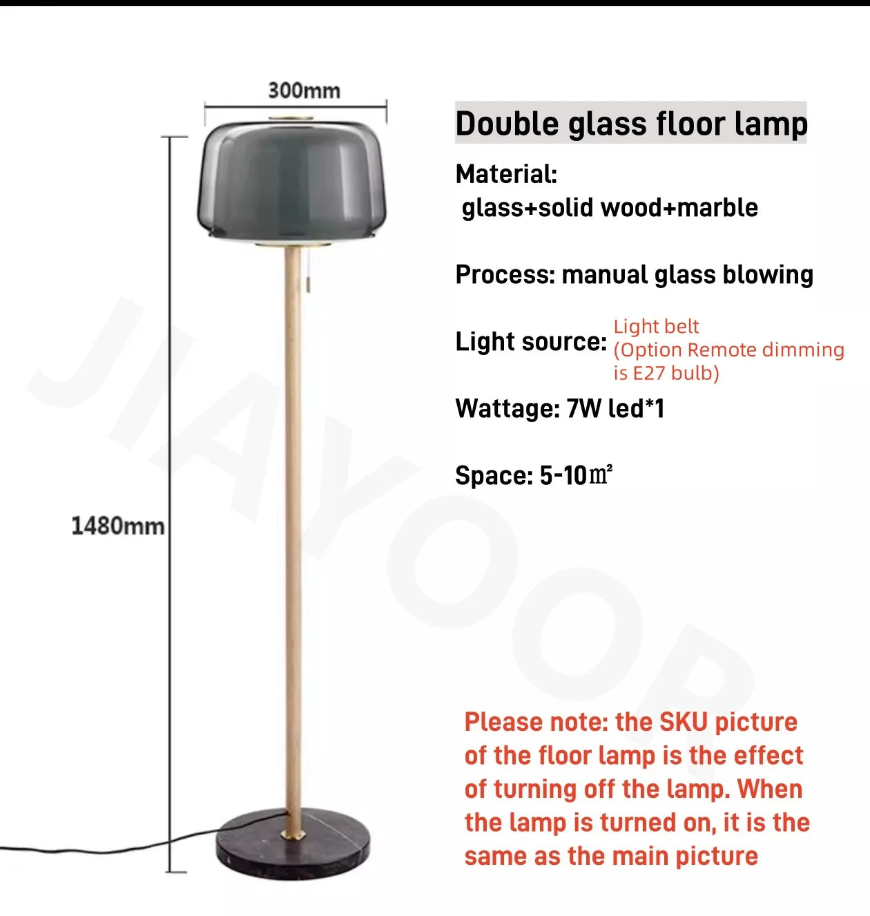 Modern Creative Glass Floor Lamp Simple Sofa Side Decorative Lighting Living Room Bedroom Bedside Lamp LED Reading Desk Light