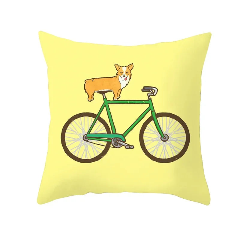 Lemon Pineapple Cushion Cover 45x45cm Summer Yellow Pillow Case Sofa Decoration Pillow Cover Geometric Striped Throw Pillowcase