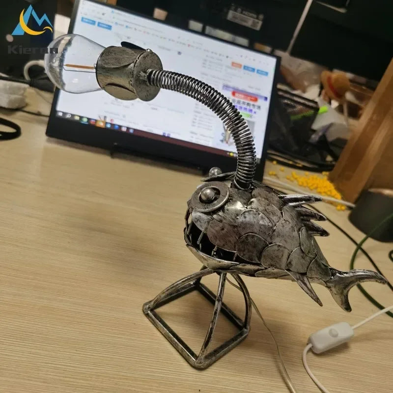 Modern Lantern Fish LED Table Lamps Bedroom Study Bedside Deep-sea Fish Desk Lamps Living Room Decor Pipa Fish Small Floor Lamp