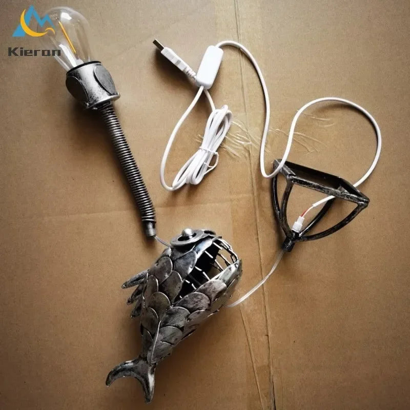 Modern Lantern Fish LED Table Lamps Bedroom Study Bedside Deep-sea Fish Desk Lamps Living Room Decor Pipa Fish Small Floor Lamp