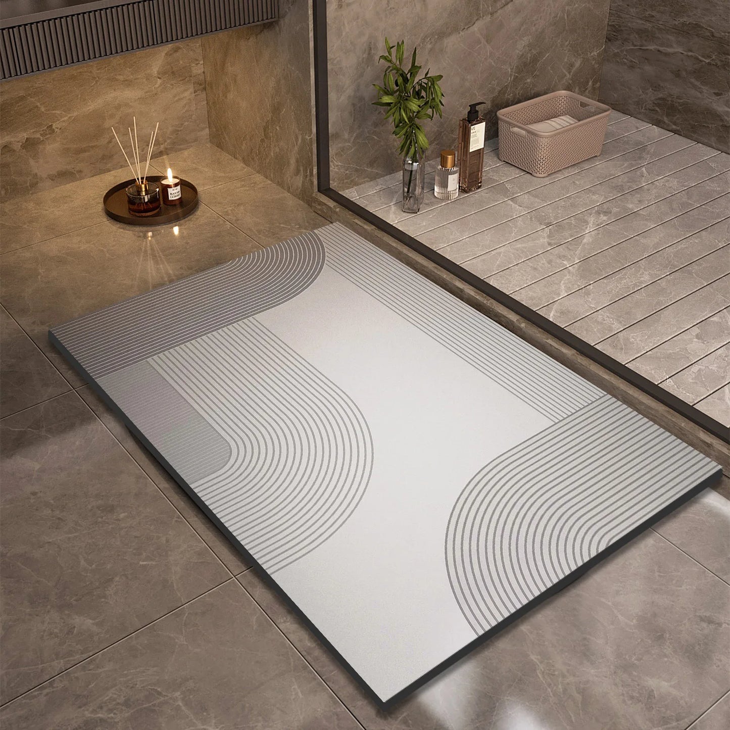 Super Absorbent Bath Mats Bathroom Anti Slip Shower Foot Mat Quick Dry Bathtube Carpet Toilet Rug Doormat Washable