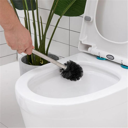 Toilet Articles For Stainless Steel Handle Toilet Brush Suit Household Frame Cleaning Brush (Random hole arrangement)