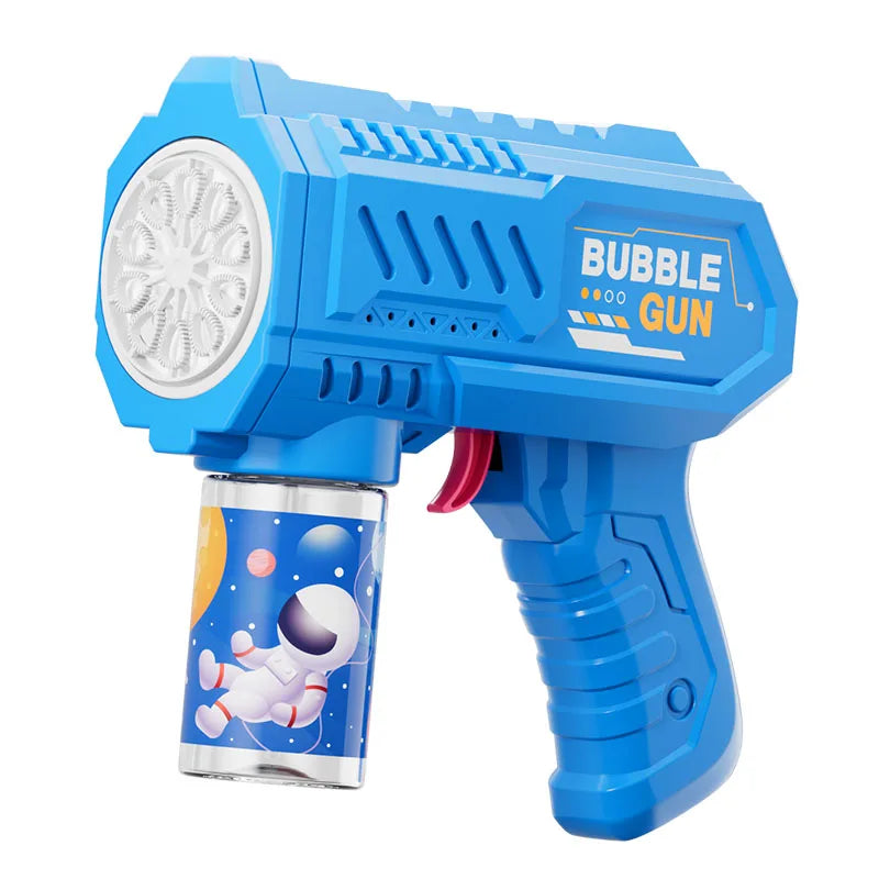 One Pack Of Children's 10 Launcher Handheld Portable Electric Automatic Bubble Gun LED Light For Boys And Girls