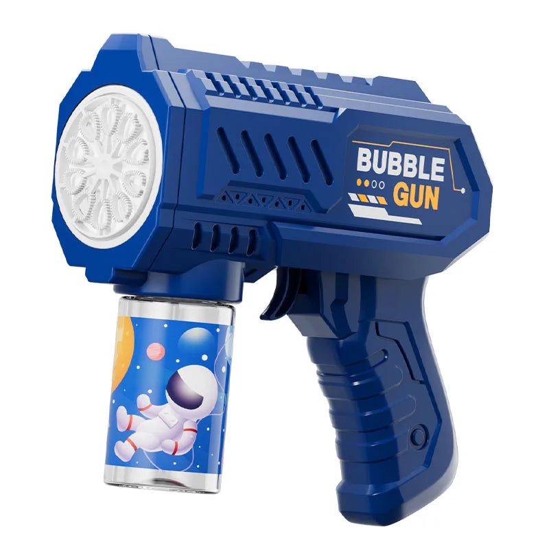 One Pack Of Children's 10 Launcher Handheld Portable Electric Automatic Bubble Gun LED Light For Boys And Girls