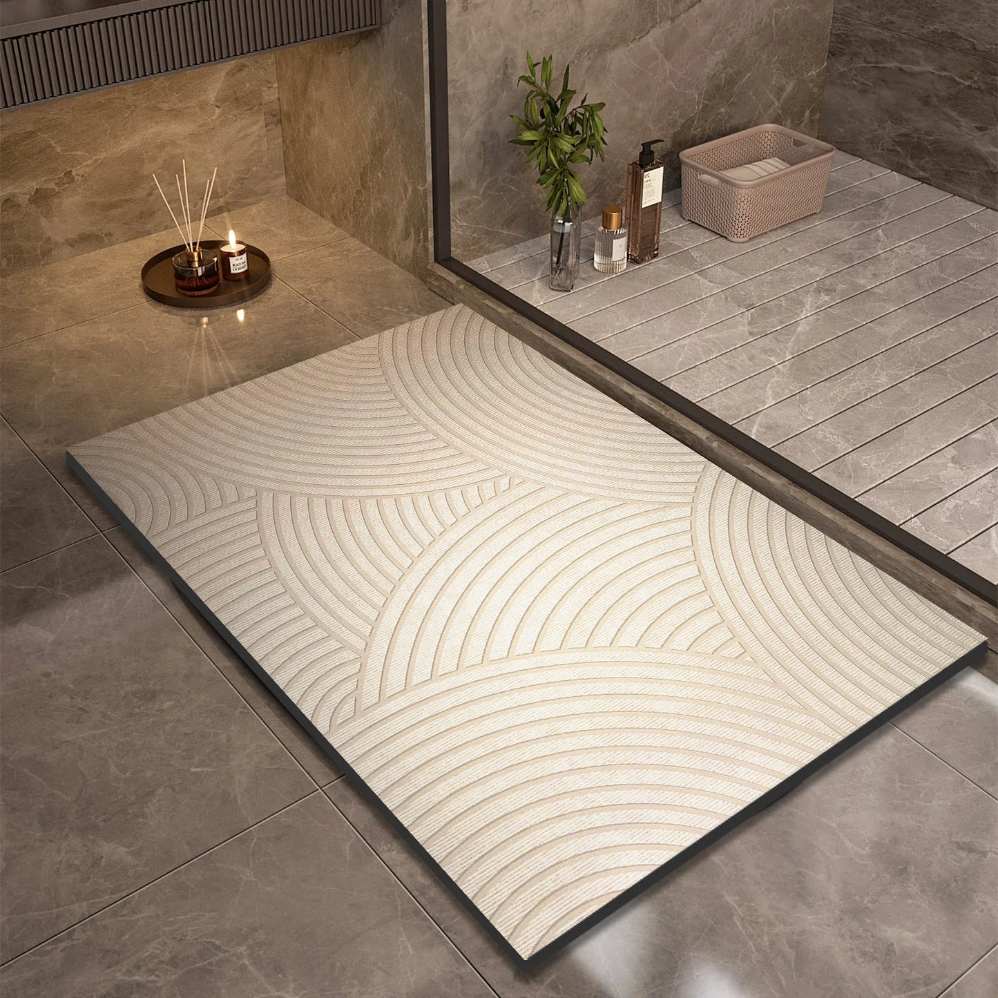 Super Absorbent Bath Mats Bathroom Anti Slip Shower Foot Mat Quick Dry Bathtube Carpet Toilet Rug Doormat Washable