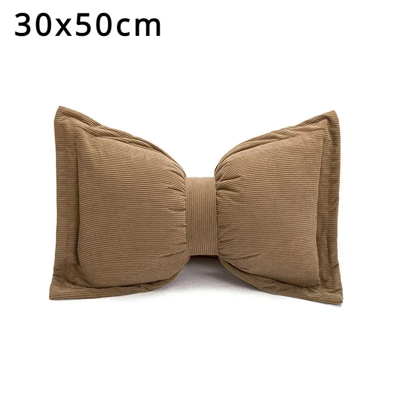 Ins Cute Bow Cushion Solid Color Princess Seat Chair Cushion Sofa Decorative Throw Pillows Pompom Cushions