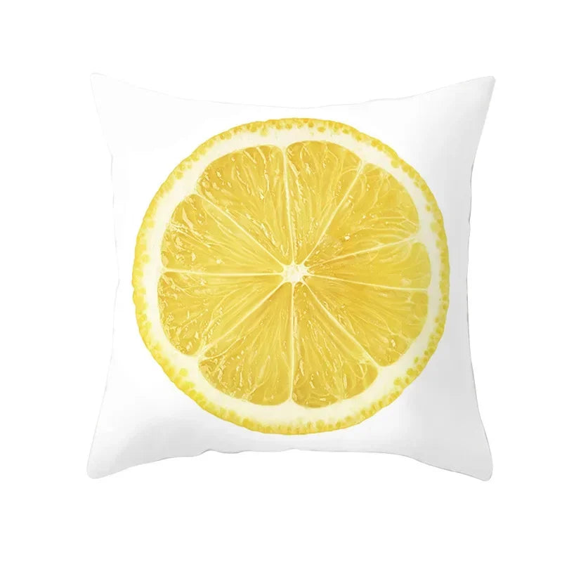 Lemon Pineapple Cushion Cover 45x45cm Summer Yellow Pillow Case Sofa Decoration Pillow Cover Geometric Striped Throw Pillowcase