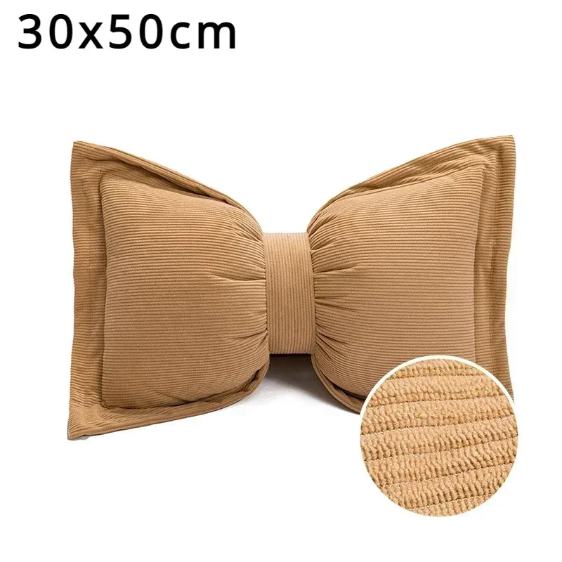 Ins Cute Bow Cushion Solid Color Princess Seat Chair Cushion Sofa Decorative Throw Pillows Pompom Cushions