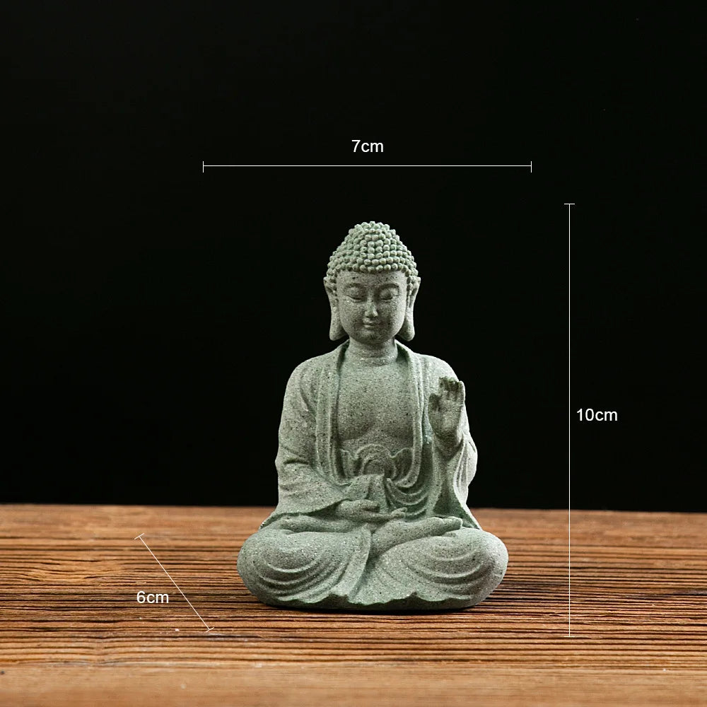 【Small Size】Buddha Statue Fish Tank Decoration Mini Buddhism Figurine Desk Topper Tablescape Decor Home Zen Statue