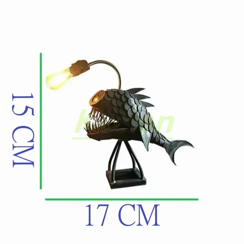 Modern Lantern Fish LED Table Lamps Bedroom Study Bedside Deep-sea Fish Desk Lamps Living Room Decor Pipa Fish Small Floor Lamp