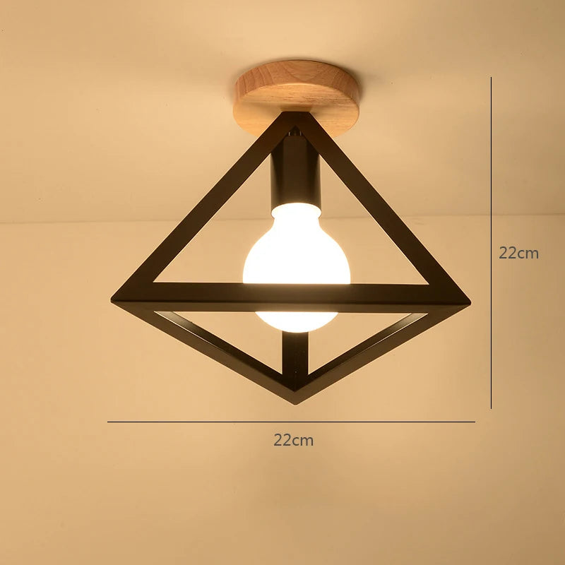Modern Glass Ceiling Lamp Wooden Milk Glass Ceiling Lamp Metal Frame for Living Room Bedroom Dining Room Kitchen Hallway Foyer