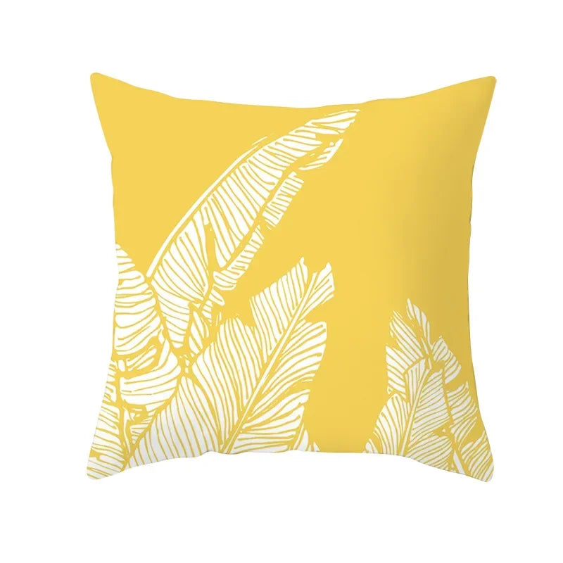 Lemon Pineapple Cushion Cover 45x45cm Summer Yellow Pillow Case Sofa Decoration Pillow Cover Geometric Striped Throw Pillowcase