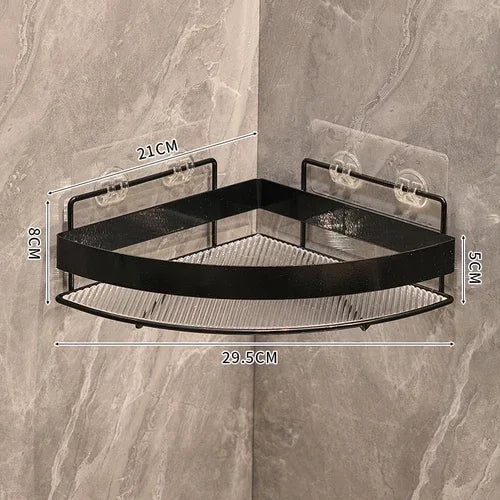 Gold Bathroom Storage Rack non punching tripod Wall Mounted Storage holder Shampoo shower gel storage rack Bathroom Accessories