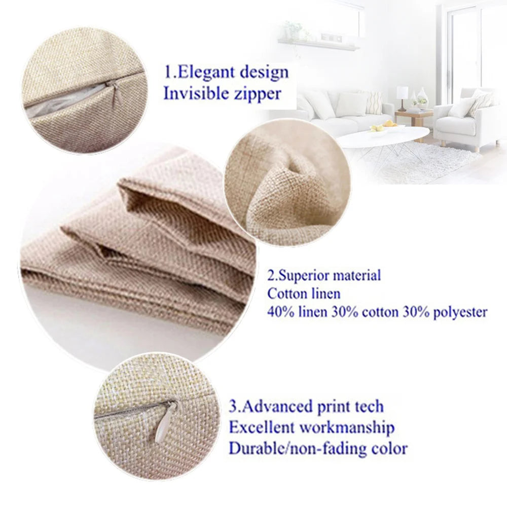 Lovely Animal Owl Cushion Cover 45x45cm Linen Pillow Case Sofa Pillowcase Suitable for All Kinds of Occasions Bar Decoration