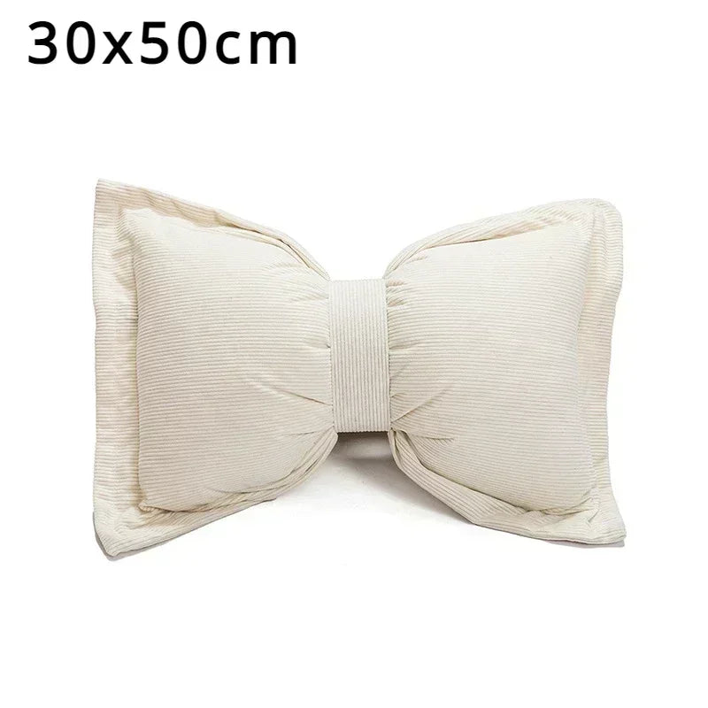 Ins Cute Bow Cushion Solid Color Princess Seat Chair Cushion Sofa Decorative Throw Pillows Pompom Cushions