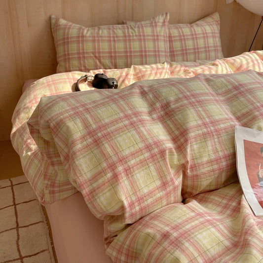 Nordic sling Cotton Pink Stripes Duvet Cover 150x200 Size Girl's Room housse de couette Skin friendly Breathable Comforter Sets