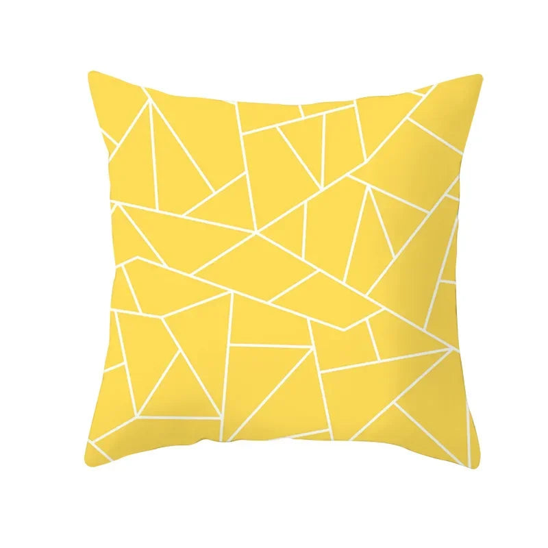 Lemon Pineapple Cushion Cover 45x45cm Summer Yellow Pillow Case Sofa Decoration Pillow Cover Geometric Striped Throw Pillowcase
