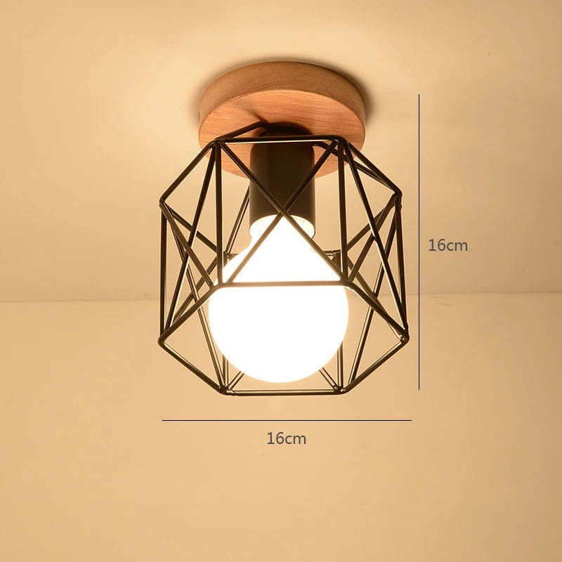 Modern Glass Ceiling Lamp Wooden Milk Glass Ceiling Lamp Metal Frame for Living Room Bedroom Dining Room Kitchen Hallway Foyer