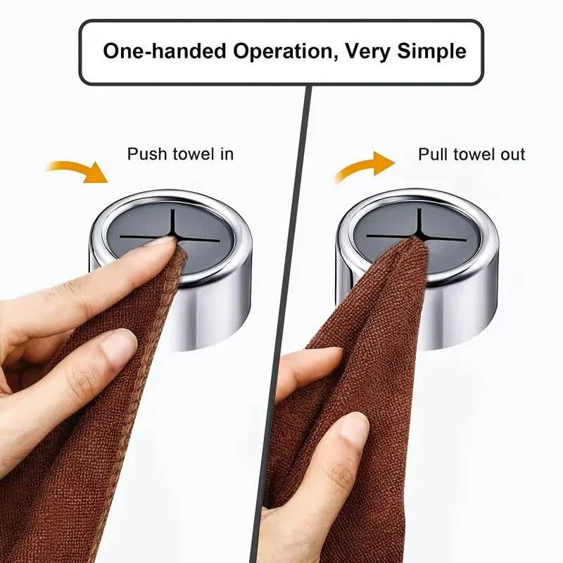 Wall Mounted Self Adhesive Plug Holder HooksBathroom Towel Storage Sucker Racks Round Kitchen Dishcloth Hanger Clip Organizer