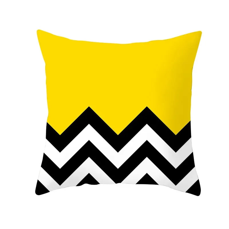 Lemon Pineapple Cushion Cover 45x45cm Summer Yellow Pillow Case Sofa Decoration Pillow Cover Geometric Striped Throw Pillowcase