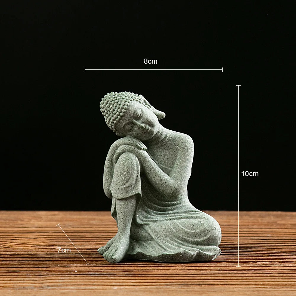 【Small Size】Buddha Statue Fish Tank Decoration Mini Buddhism Figurine Desk Topper Tablescape Decor Home Zen Statue