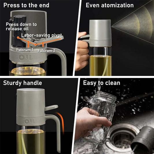 Oil Sprayer for Cooking, 250 ml Oil Spray Bottle and Oil Brush Kitchen, Oil Sprayer, Spray Bottle Oil Kitchen for Hot Air Fryer