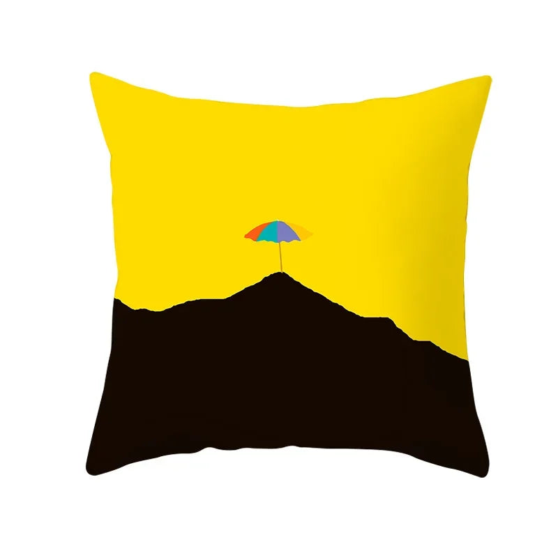 Lemon Pineapple Cushion Cover 45x45cm Summer Yellow Pillow Case Sofa Decoration Pillow Cover Geometric Striped Throw Pillowcase