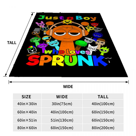 Sprunki Incredibox Game Soft Fuzzy Plush Throw Blanket for Couch Bed Multi-Sized Napping Bedspread All Seasons Comforter