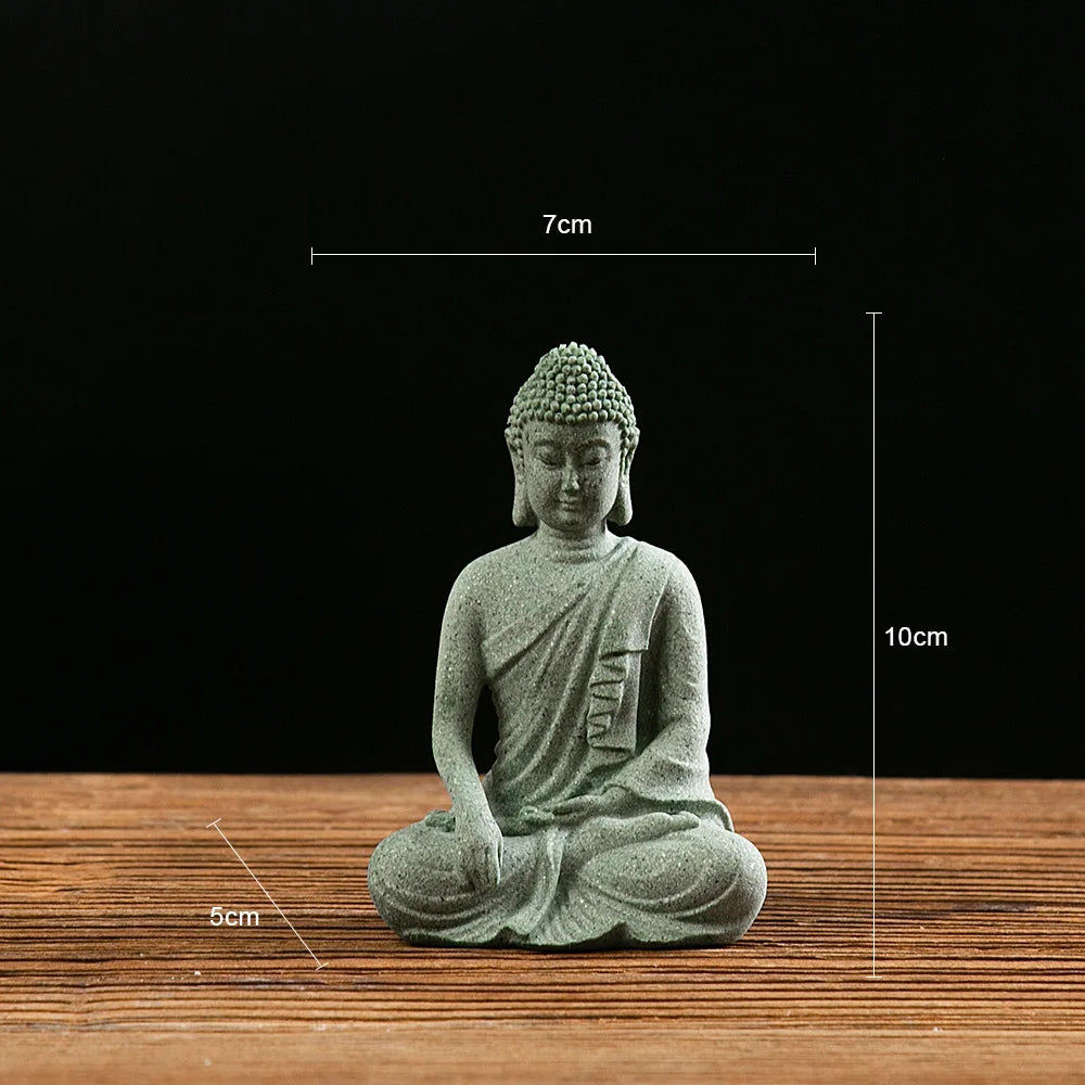 【Small Size】Buddha Statue Fish Tank Decoration Mini Buddhism Figurine Desk Topper Tablescape Decor Home Zen Statue