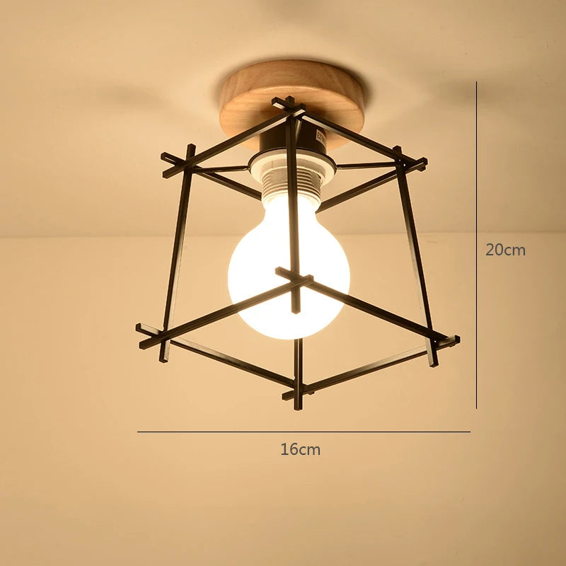 Modern Glass Ceiling Lamp Wooden Milk Glass Ceiling Lamp Metal Frame for Living Room Bedroom Dining Room Kitchen Hallway Foyer