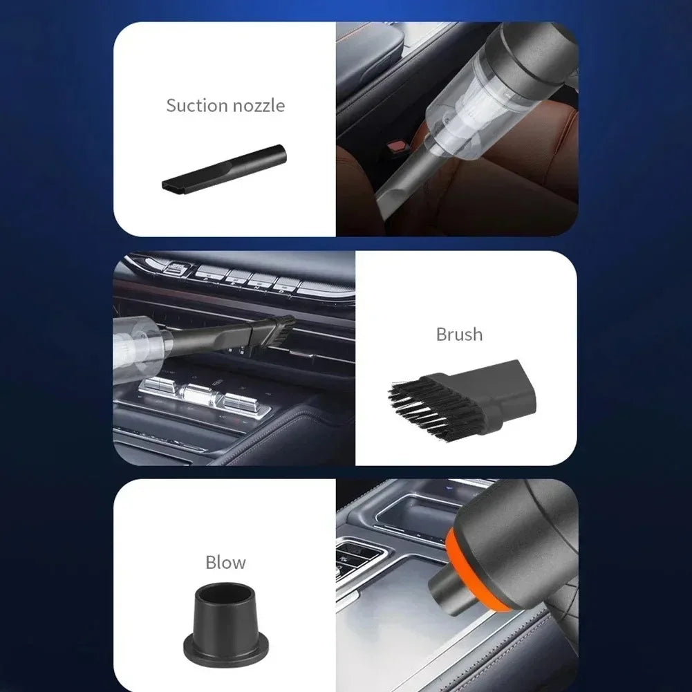 9000Pa Wireless Car Vacuum Cleaner USB Charging 1200mAh Portable Cleaning Appliance Mini Wet and Dry Vacuum Cleaner Household