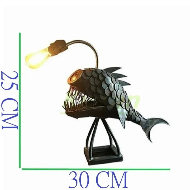 Modern Lantern Fish LED Table Lamps Bedroom Study Bedside Deep-sea Fish Desk Lamps Living Room Decor Pipa Fish Small Floor Lamp