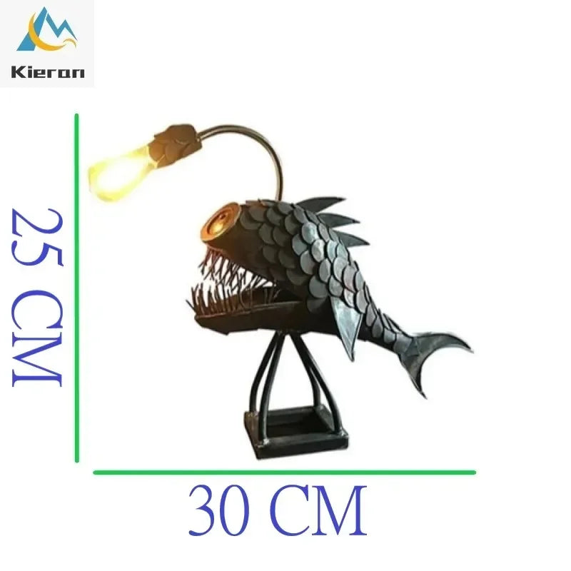 Modern Lantern Fish LED Table Lamps Bedroom Study Bedside Deep-sea Fish Desk Lamps Living Room Decor Pipa Fish Small Floor Lamp