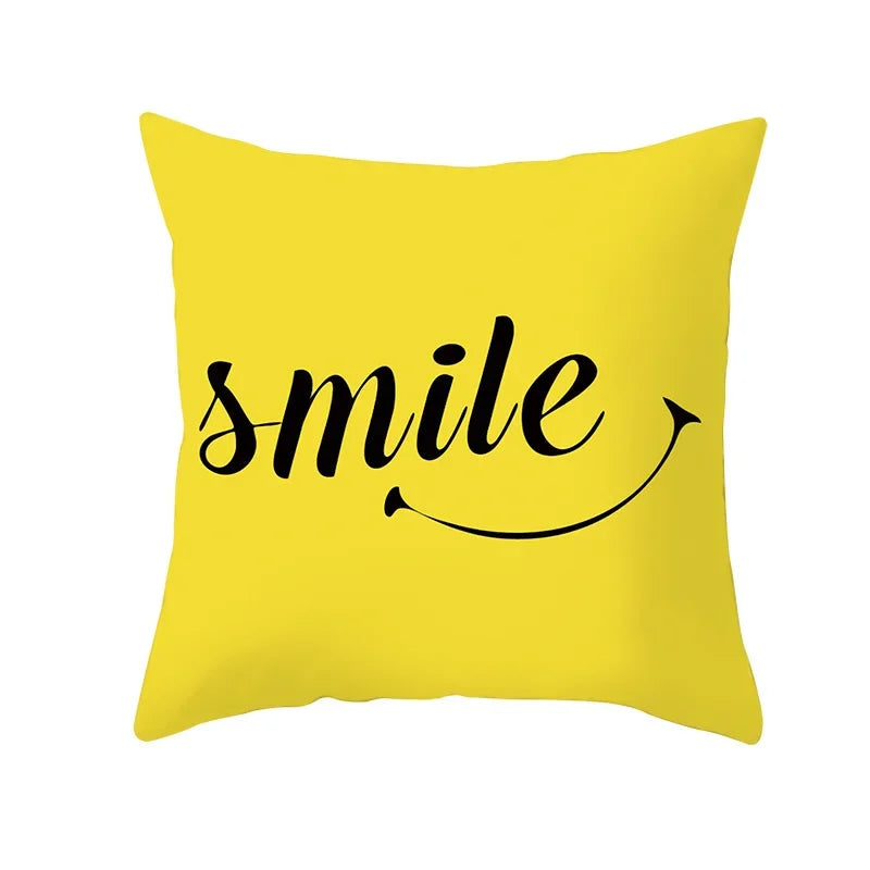 Lemon Pineapple Cushion Cover 45x45cm Summer Yellow Pillow Case Sofa Decoration Pillow Cover Geometric Striped Throw Pillowcase