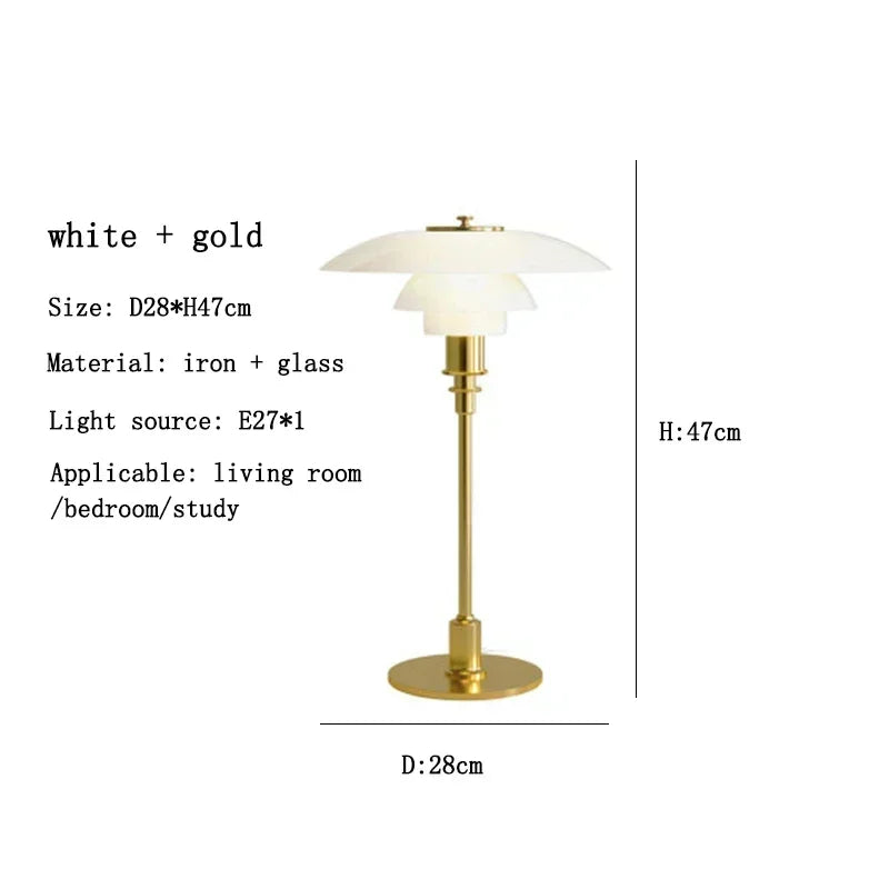 Danish Designer Glass Reading Table Lamp Nordic Modern Living Room Study Home Decor Silver Simple Art High-end Bedside Light LED
