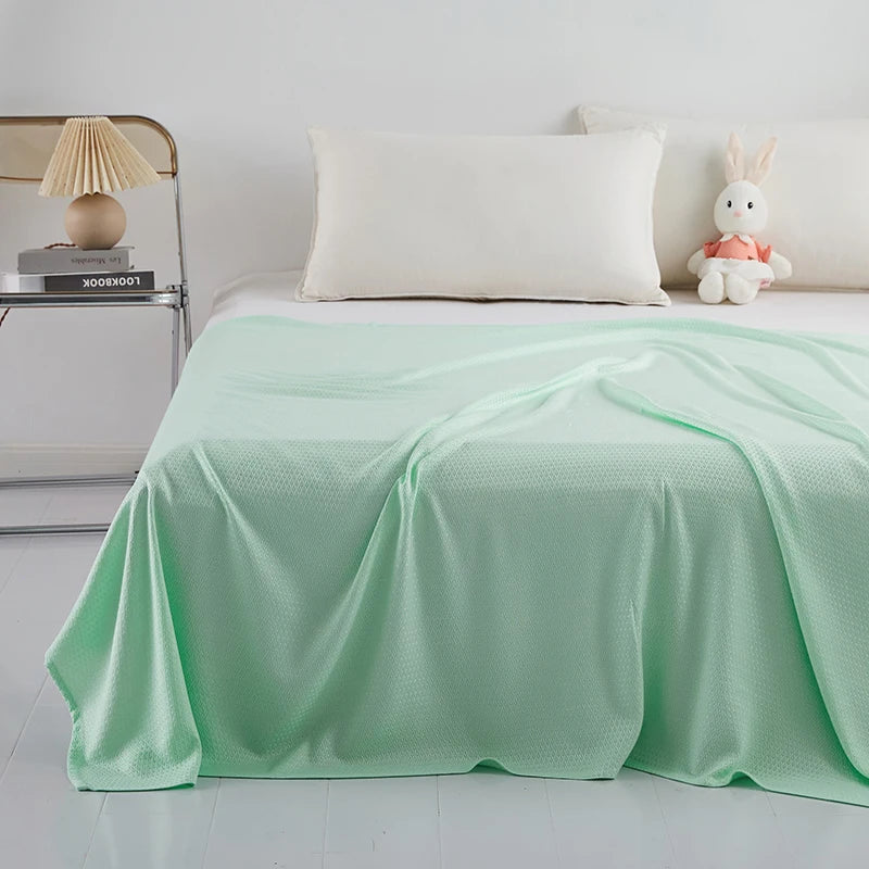 100% Bamboo Fiber Air Condition Quilt Thin Diamond Grid Lightweight Breathable Summer Blanket Soft Skin-friendly Summer Duvet