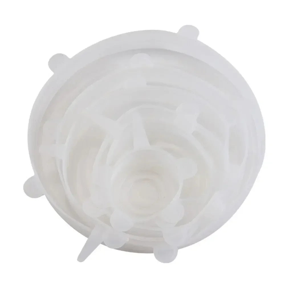 6PCS New Reusable Fresh-keeping Cover Kitchen Gadgets Non-slip Silicone Lids Stretch Bowl Cap