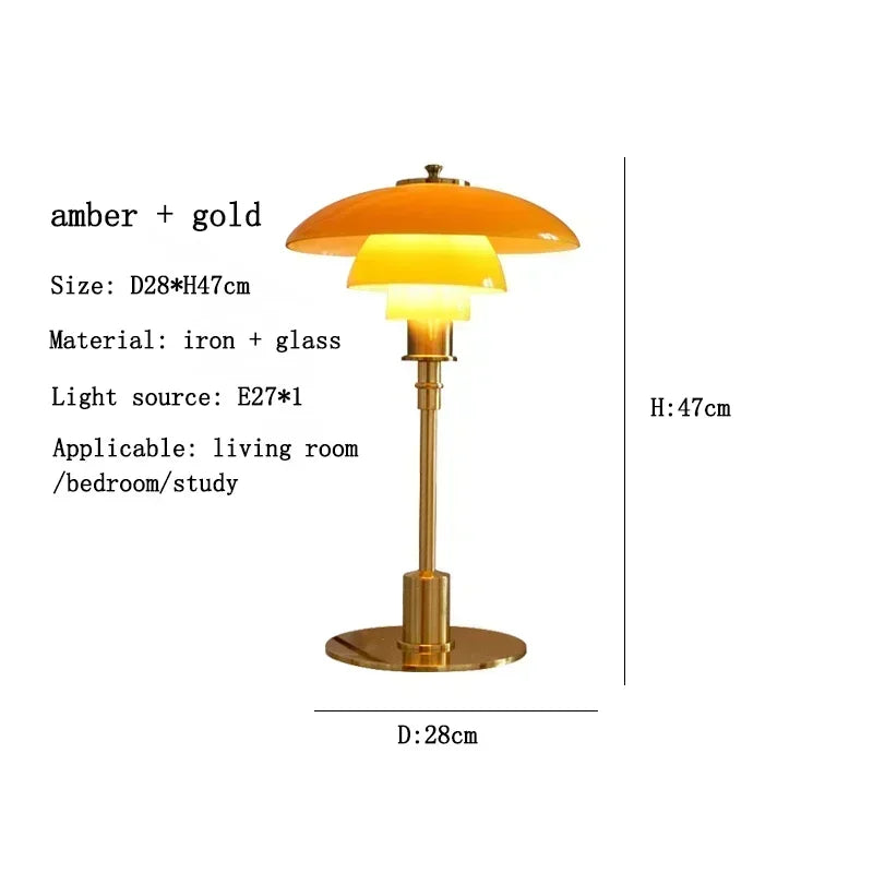 Danish Designer Glass Reading Table Lamp Nordic Modern Living Room Study Home Decor Silver Simple Art High-end Bedside Light LED