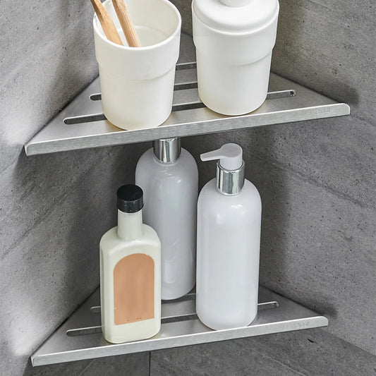 Bathroom Shelves Wall Mount Shower Corner Shelf No-drill 304 Stainless Steel Corner Storage Shampoo Body Wash Organizer