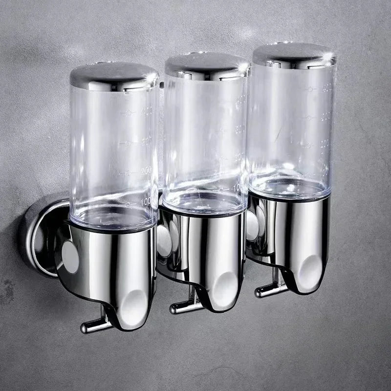Soap Dispensers Shampoo Dispenser Hotel Bathroom Toilet Wall-mounted Shampoo Shower Gel Press Box Soap Pump Barrel Hand Liquid