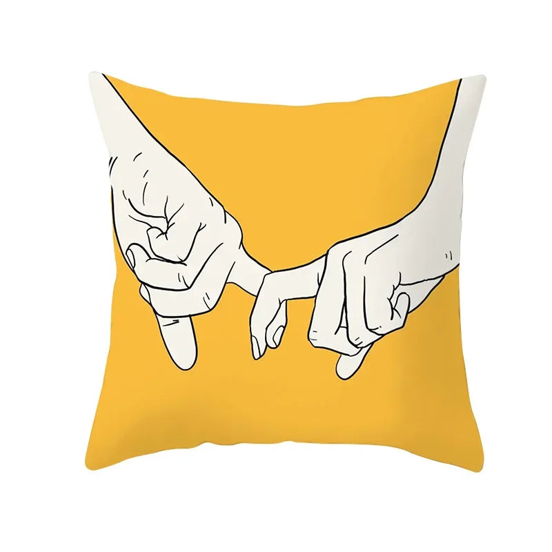 Lemon Pineapple Cushion Cover 45x45cm Summer Yellow Pillow Case Sofa Decoration Pillow Cover Geometric Striped Throw Pillowcase
