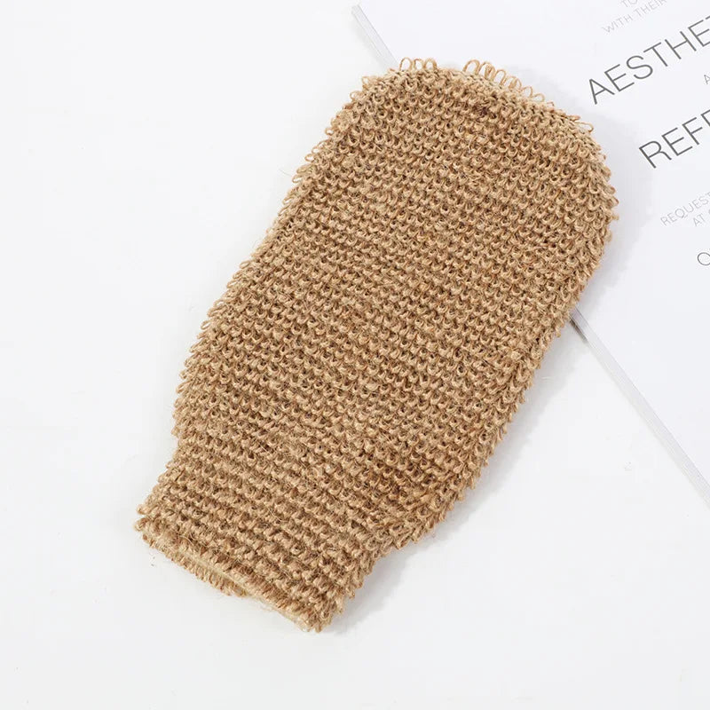 Ramie Jute Bath Towel Shower Towel Back Body Exfoliating Belt Shower Scrubber For Body Cleaning Bathroom Shower Strap