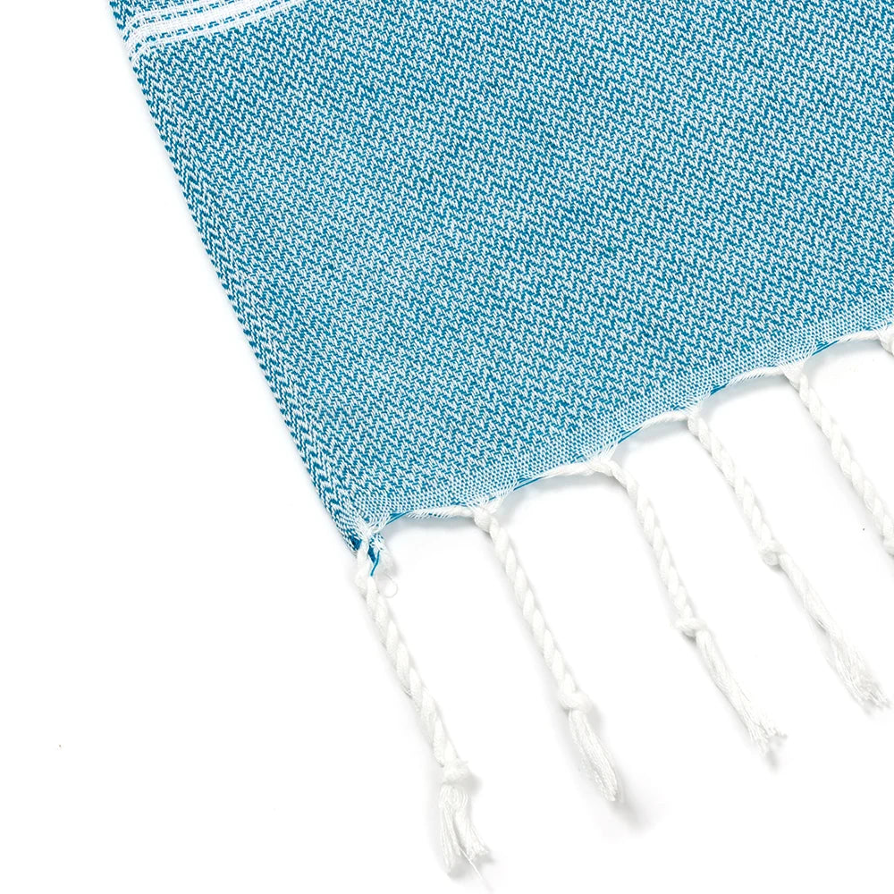 Cotton Striped Turkish Sports Bath Towel with Tassels Travel Gym Camping Sauna Beach Pool Blanket Absorbent Easy Care