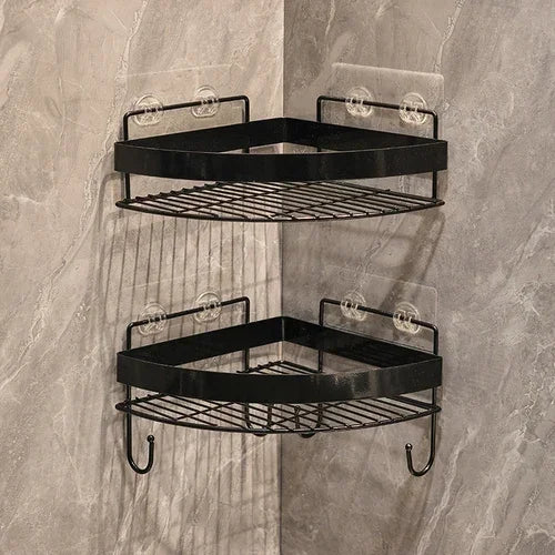 Gold Bathroom Storage Rack non punching tripod Wall Mounted Storage holder Shampoo shower gel storage rack Bathroom Accessories