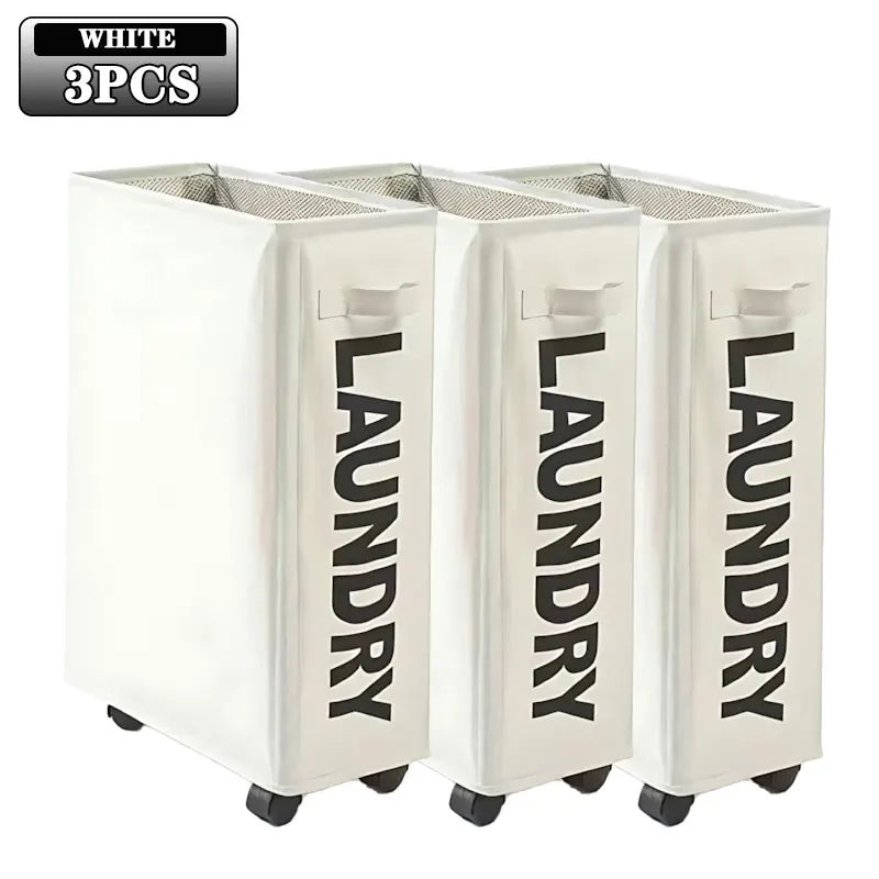1/2/3Pcs Dirty Laundry Basket with Wheels Foldable Laundry Basket Household Clothes Organiser Yoga Mat Equipment Storage Basket